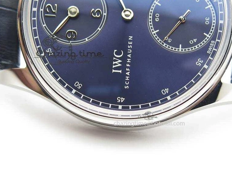 MIROTIME 1227 ZeroBulk Portuguese IW5444 SS Blue Dial On Blue Leather Strap A 7255